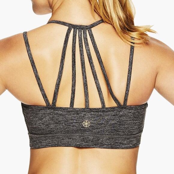 GAIAM Static Gray Black Athletic Strappy Sports Bra Women's Size XS - Picture 1 of 7